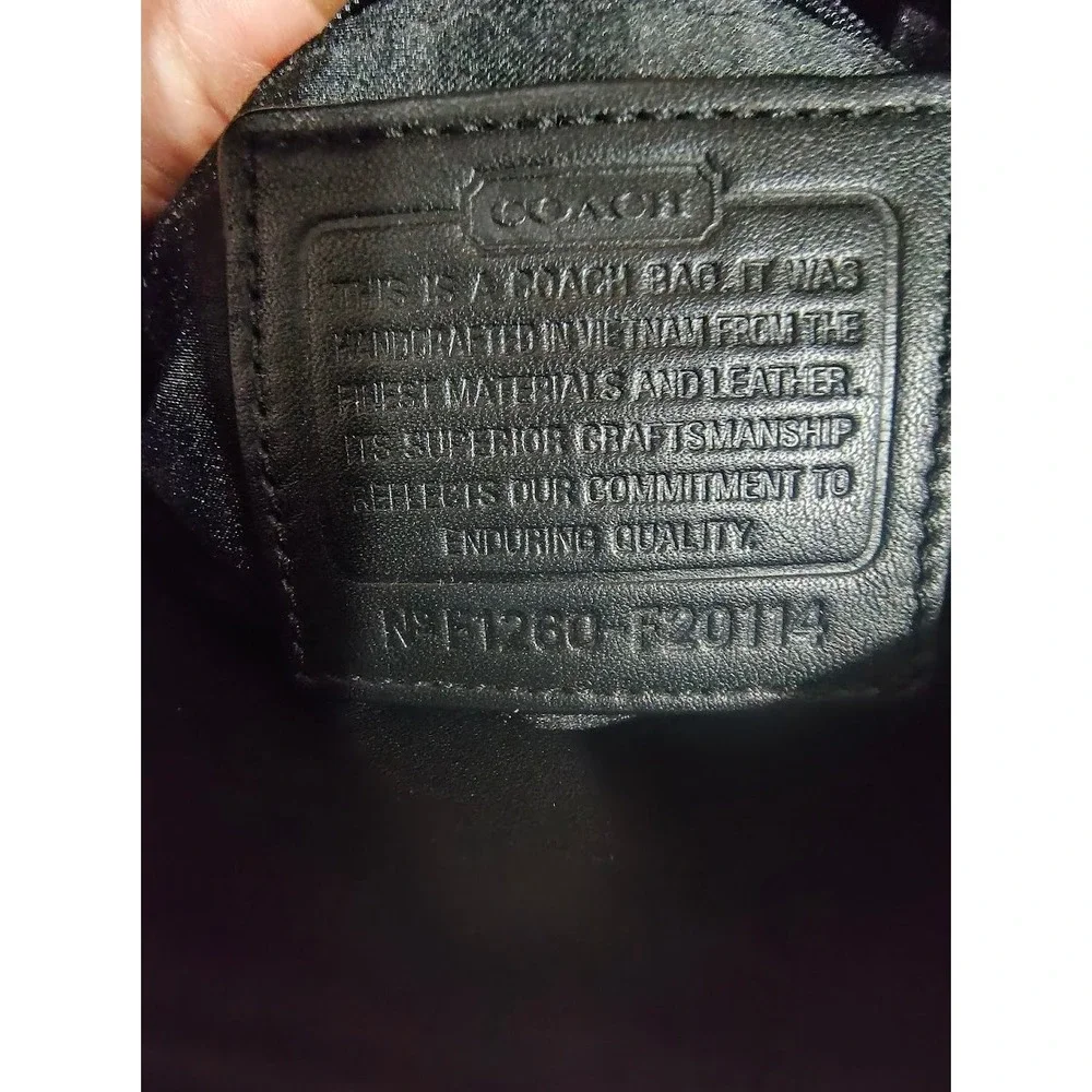 Coach Black Ashley Leather Snakeskin Trim Hobo‎ Bag F1260-F20114 Gold Hardware